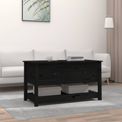 Stolic za kavu crni 102x49x55 cm od masivne borovine
