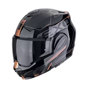 Motociklisticka kaciga na preklop Scorpion EXO-TECH EVO TRAVELER crno-bakrena