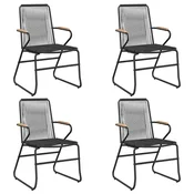 Vidaxl Vrtni stoli 4 kosi črni 58x59x85,5 cm PVC ratan