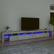TV ormaric s LED svjetlima siva boja betona 290x36,5x40 cm