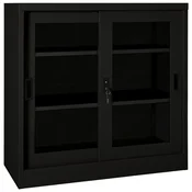 Vidaxl omara z drsnimi vrati črna 90x40x90 cm jeklo