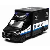 Metalni kombi Kinsmart Police Edition - Mercedes-Benz Sprinter, 1:48, crni