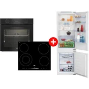 Beko Ugradna Ploca Hic 64502 T + Beko Ugradna rerna BBIR17300BCS + Beko Ugradni frižider BCHA275E4SN