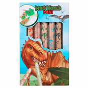 Dino World Sada pastelek Mini, 5 pastelek, 1 ořezávátko