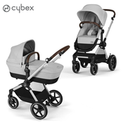 cybex® otroški voziček 2v1 eos™ lux lava grey (silver frame)