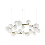 Ideal Lux - LED lestenec na kablu PERLAGE 25xG9/3W/230V 110 cm zlata/bela