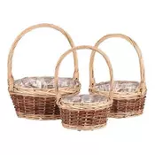 Autronic Embalaža za rože Flower packaging - wicker basket, price for a set of 3 pieces (PRP307)
