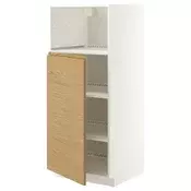 METOD Visoki element za ugradne uredaje, bela/Voxtorp im. hrastovine, 60x60x140 cm