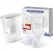 shumee Aquaphor Time 2,5-litrski vrč za filtriranje + 3 kartuše, bel