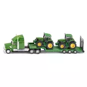 SIKU Farmer: tovornjak vlačilec z dvema traktorjema John Deere (1:87)
