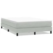 Vidaxl Box spring postelja brez vzmetnico svetlo siva 160x210 cm žamet