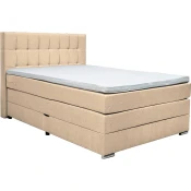 Carryhome POSTELJA BOXSPRING 140 cm x 200 cm , tekstil bež