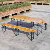 Vrtna garnitura lesena pivska 220x70 cm (miza+2x klop)