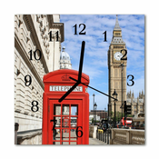 tulup.si Steklena kvadratna ura London 30x30 cm