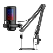 INF USB igralni mikrofon z RGB osvetlitvijo, nastavljivim nosilcem Black, (5000289877)