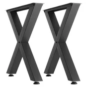 VEVOR Noge za mizo X okvir 760x120x750 mm črne barve
