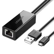 shumee Zunanja omrežna kartica LAN micro USB 100Mbps za Chromecast 1m črna