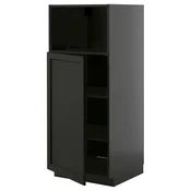 METOD Visoki element za ugradne uredaje, Crnosiva/Lerhyttan crno bajcovano, 60x60x140 cm