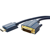 clicktronic DVI / HDMI Priključni kabel [1x DVI-vtič 24 + 1 pol.  1xHDMI-vtič] 15 m, moder, clickt