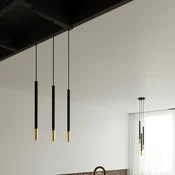 SOLLUX LIGHTING Visoka svetilka Thalassa, črna/zlata, 30 cm, 3-žarnica, G9 - Dnevna soba/jedilnica - Sodobni - črna, zlata - Kovina
