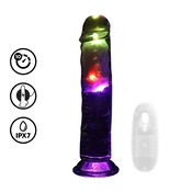 RealRock LED Vibrating Model 20 cm Transparent - Multi-Function Intimate Device REA206TRA