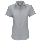 KOŠULJA ŽENSKA KRATKI RUKAVI B&C OXFORD 135G SREBRNA 3XL!!