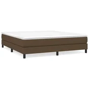 Vidaxl Posteljni okvir z vzmetmi temno rjav 160x200 cm blago