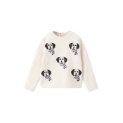 MANGO KIDS Pulover GROMIT kremna/črna/bela