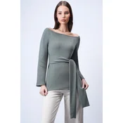 Trend Alaçati Stili Majica pastelno zelena