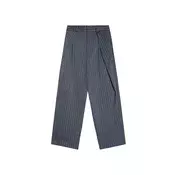 Bershka Hlače z naborki  marine / off-bela