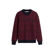 TOMMY HILFIGER Pulover mornarska/ognjeno rdeča