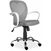 CASARREDO Moderna okretna uredska stolica DAISY siva, podesiva visina 45–55 cm
