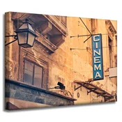 shumee Platno s tiskom Vintage Retro Cinema Board 40x30