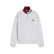 Tommy Jeans Majica mornarska / svetlo siva / rdeča / bela