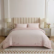Pamucno satenska PREMIUM vezena posteljina Svilanit Ruby light rose univ