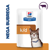 Hills Prescription Diet cat veterinarska dijeta K/D Govedina 12x85g