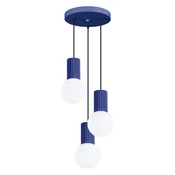 Sollux SL.1740 - Luster na sajli HALO 3xG9/8W/230V precnik 25 cm plava