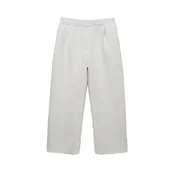 Pull&Bear Hlače z naborki siva