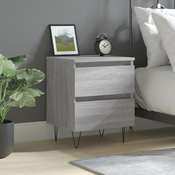 vidaXL Nočna omarica siva sonoma 40x35x50 cm inženirski les