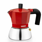 Coffee maker, stainless steel/aluminium, 370 ml, Red - Monix