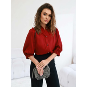 Burgundy shirt with ruffles on the sleeves Cocomore