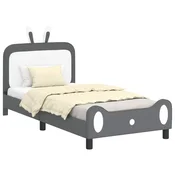 Vidaxl Otroški posteljni okvir z vznožjem Svetlo siva 80 x 200 cm PU