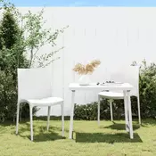 Vidaxl vidaXL Vrtni stoli, komplet 2 kosov, beli, 50x46x80 cm, polipropilen