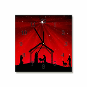 tulup.si Steklena ura Božična zvezda. Božič Črne kazalke 30x30 cm