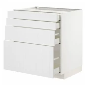 METOD / MAXIMERA Podni element 4 fronta/4 fioke, bela/Stensund bela, 80x60 cm