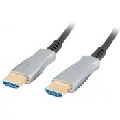 LANBERG aktivni optički kabel velike brzine s Ethernet 2.0, 4K@60Hz, M/M, duljina 20m, crni, pozlaćeni konektori