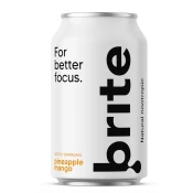 Brite Natural Energy Drink Pineapple Mango, Energijska gazirana pijača, Ananas in mango, 330 ml