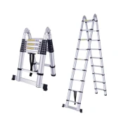 MXM Dvojna teleskopska lestev s sklepom - 7,2 m, aluminij