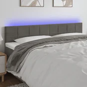 Vidaxl vidaXL Vzglavje postelje z LED diodo temno sivo 180x5x78/88 cm žamet
