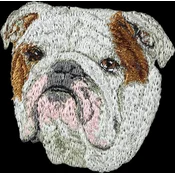 shumee Bulldog - našitek v obliki psa, vezen našitek, edinstven okras za nahrbtnik znamke Art-Dog